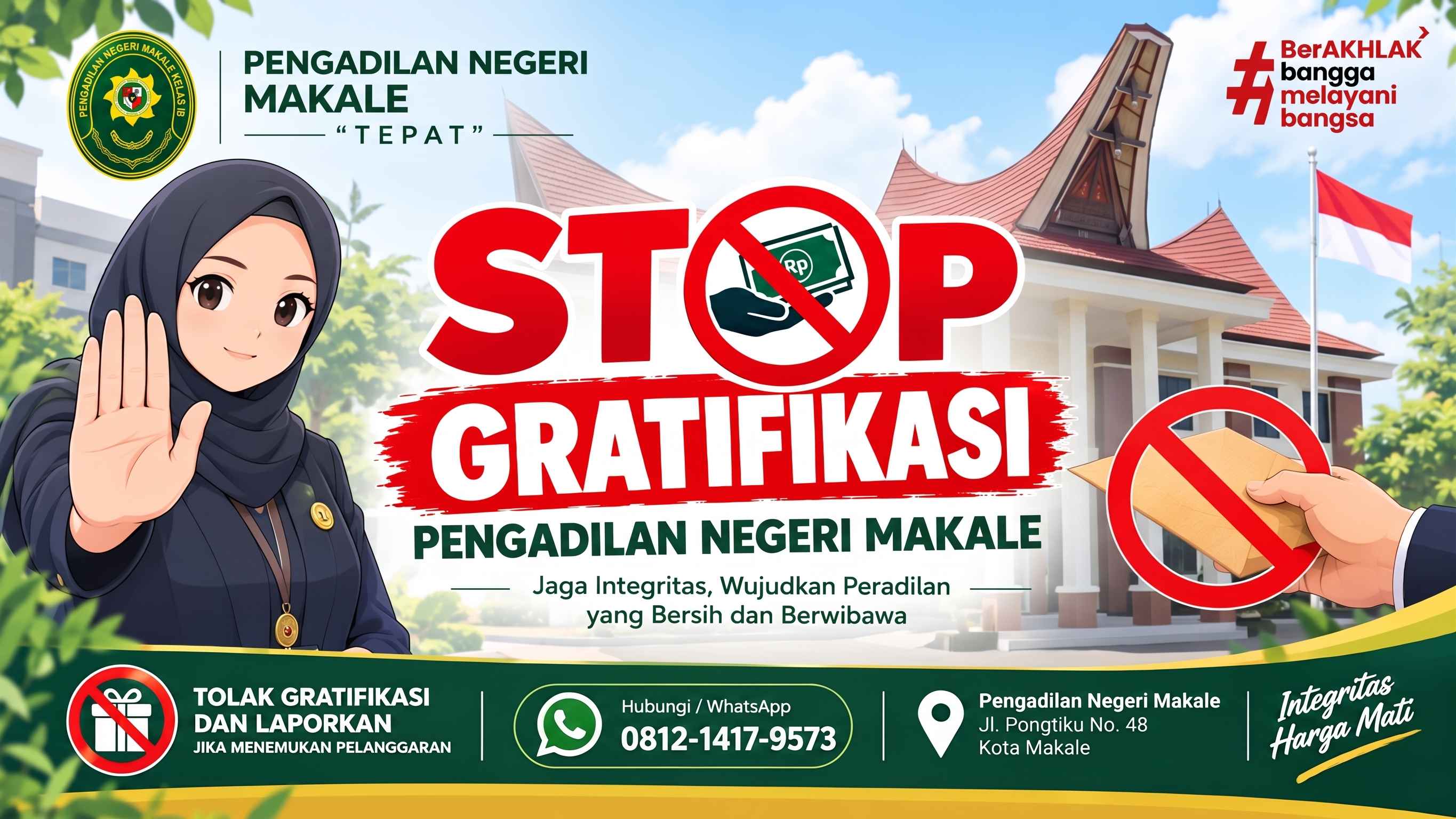 Banner Stop Gratifikasi Pengadilan Negeri Makale